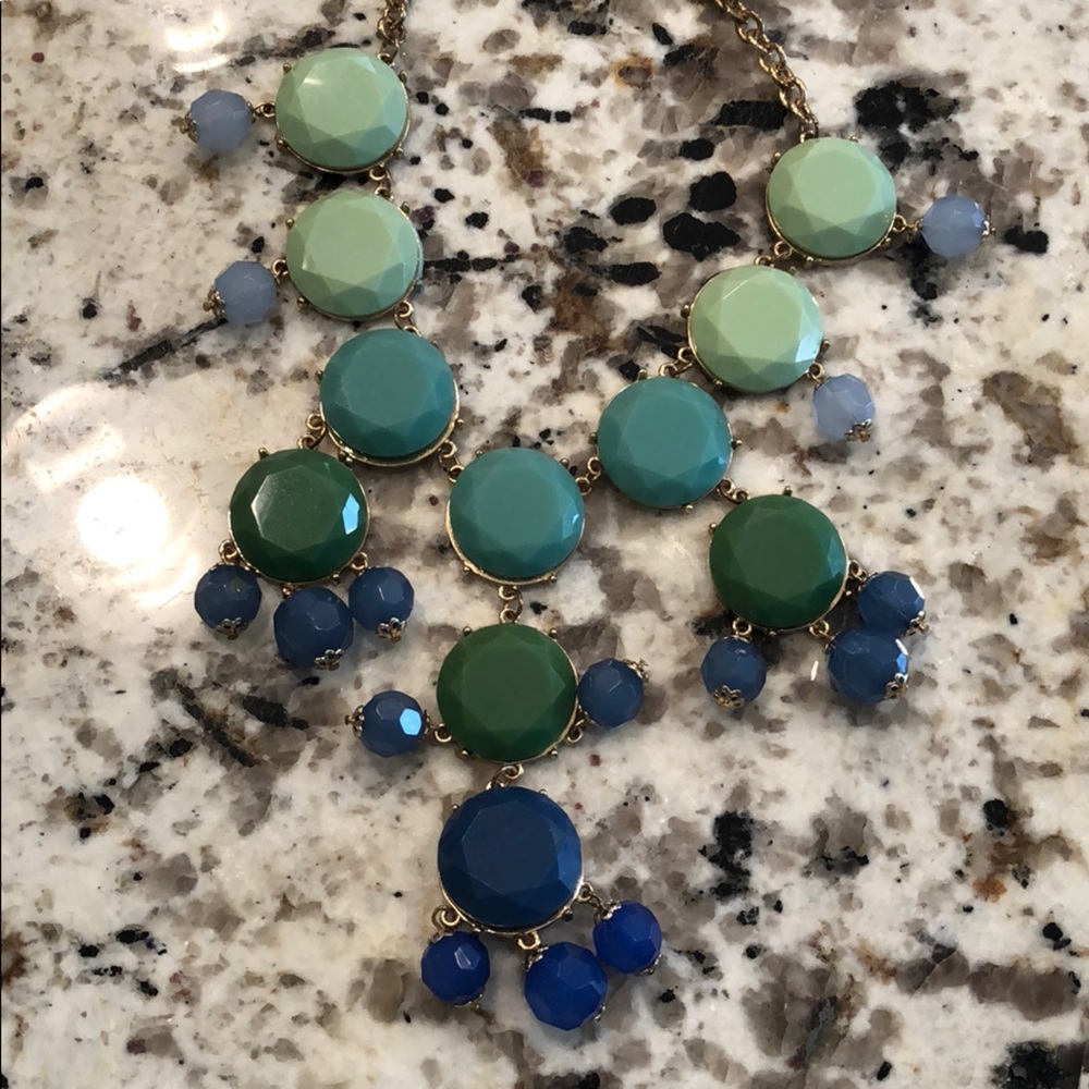Blue and green statement necklace
